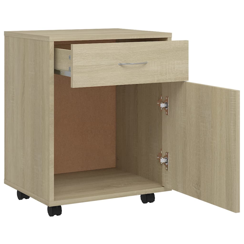 Rolling Cabinet Sonoma Oak 45x38x54 cm Wood Material