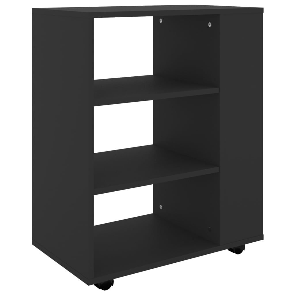 Rollschrank Schwarz 60x35x75 cm Holzwerkstoff