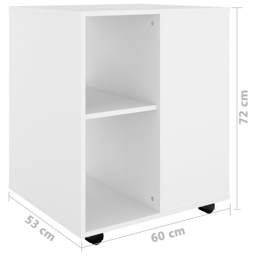 Rollschrank Weiß 60x53x72 cm Holzwerkstoff