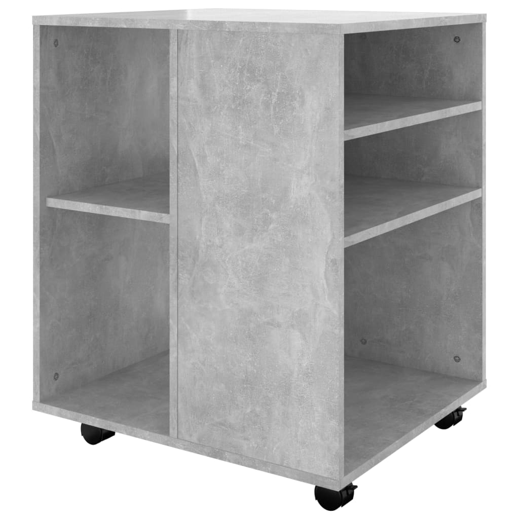 Rolling Cabinet Concrete Grey 60x53x72 cm Wood Material