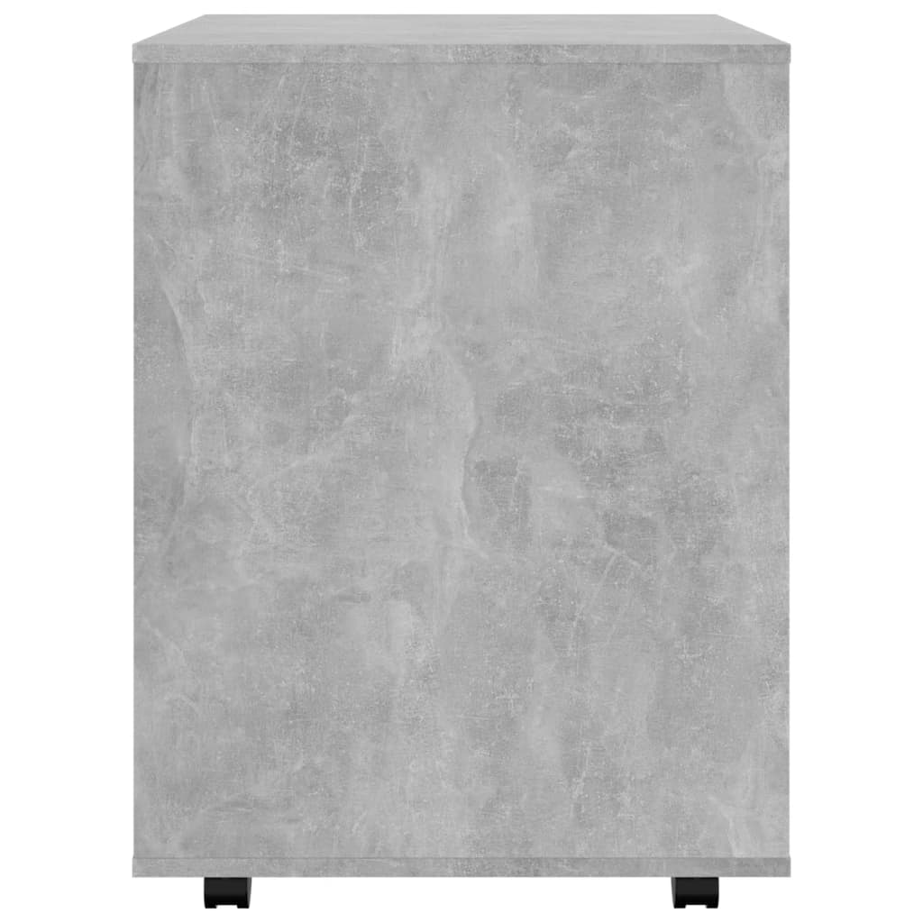 Rolling Cabinet Concrete Grey 60x53x72 cm Wood Material