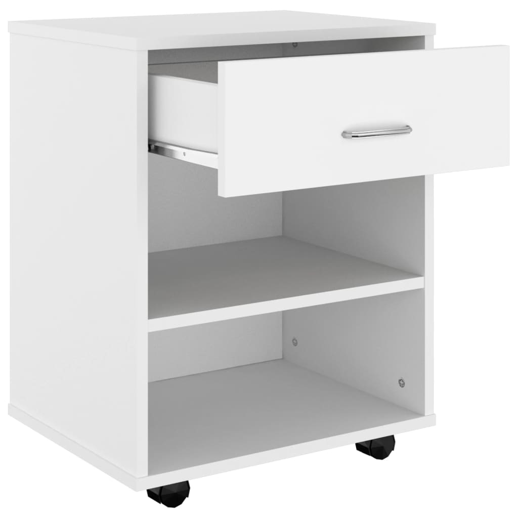 Rollschrank Weiß 46x36x59 cm Holzwerkstoff