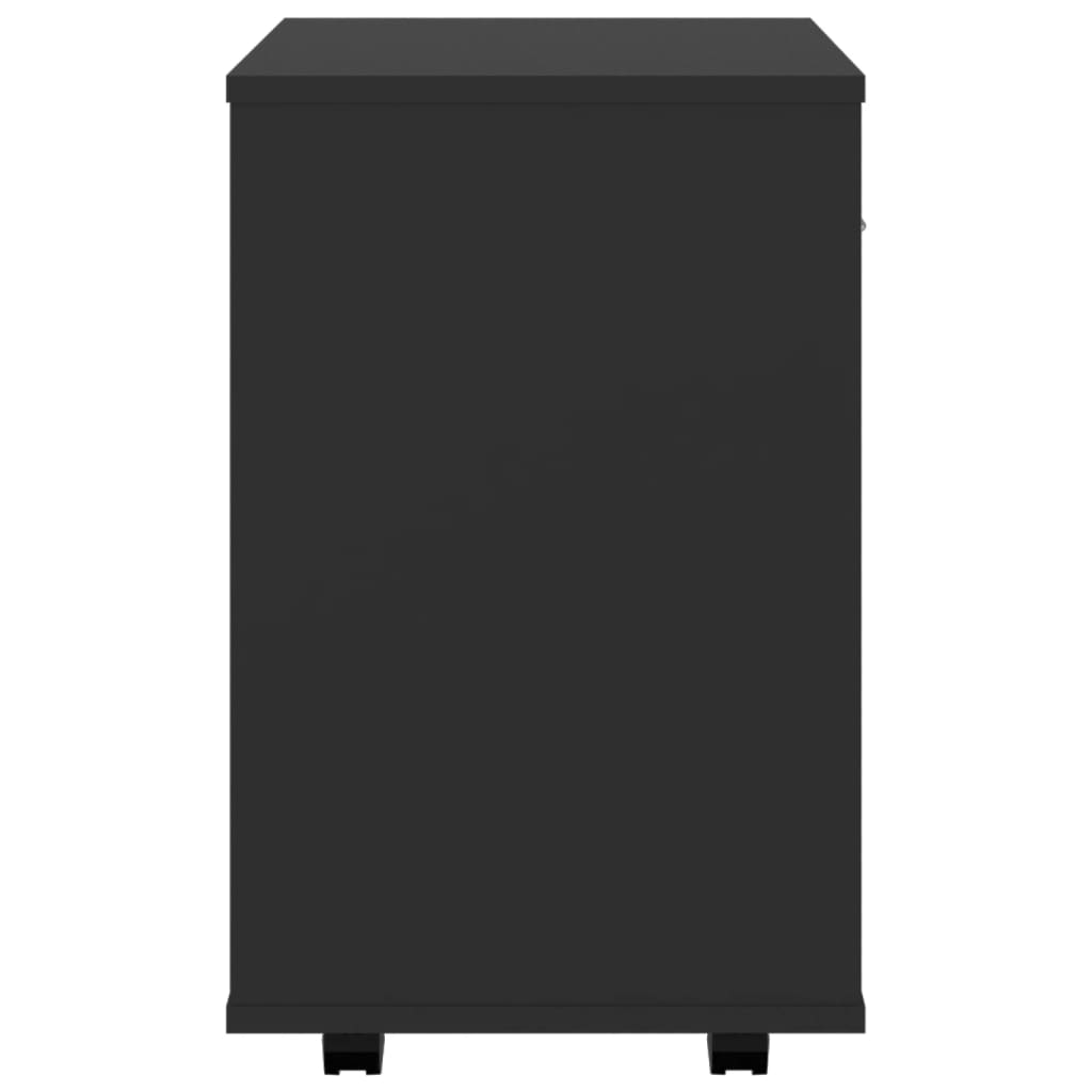 Rolling Cabinet Black 46x36x59 cm Wood Material