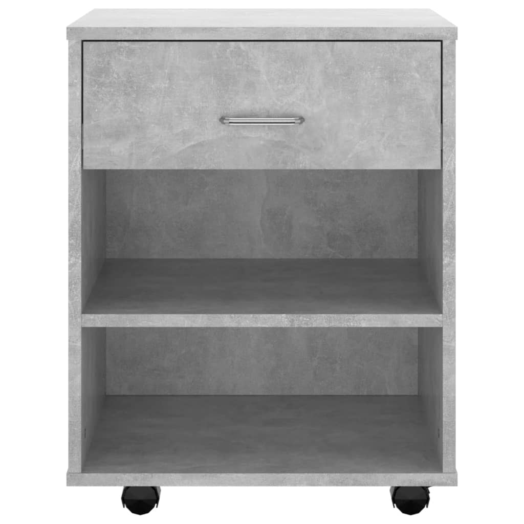 Rolling Cabinet Concrete Grey 46x36x59 cm Wood Material