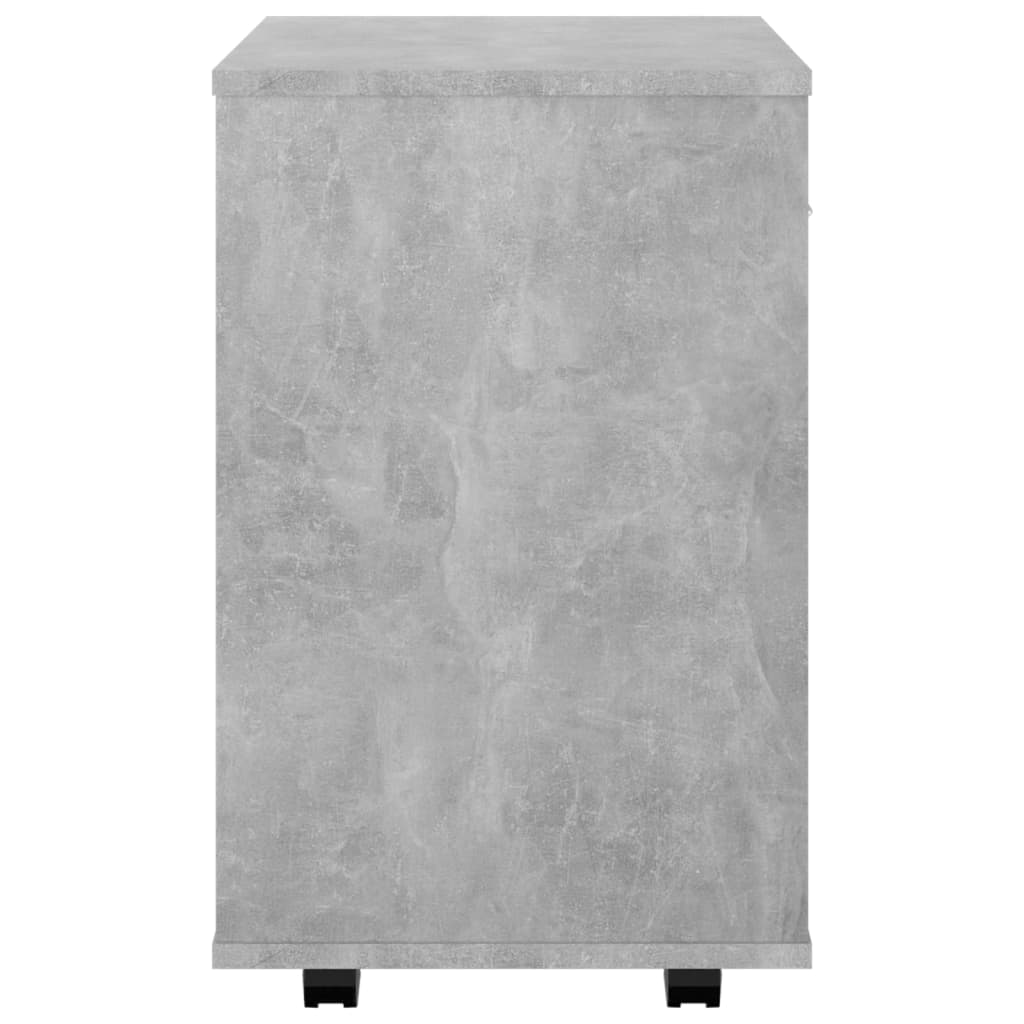 Rolling Cabinet Concrete Grey 46x36x59 cm Wood Material