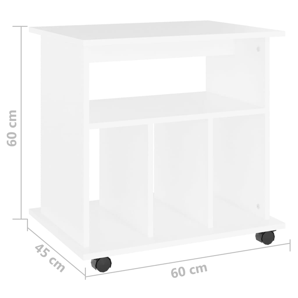 Rollschrank Weiß 60x45x60 cm Holzwerkstoff