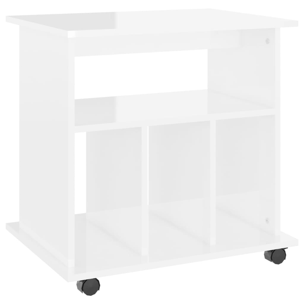 Rollschrank Hochglanz-Weiß 60x45x60 cm Holzwerkstoff