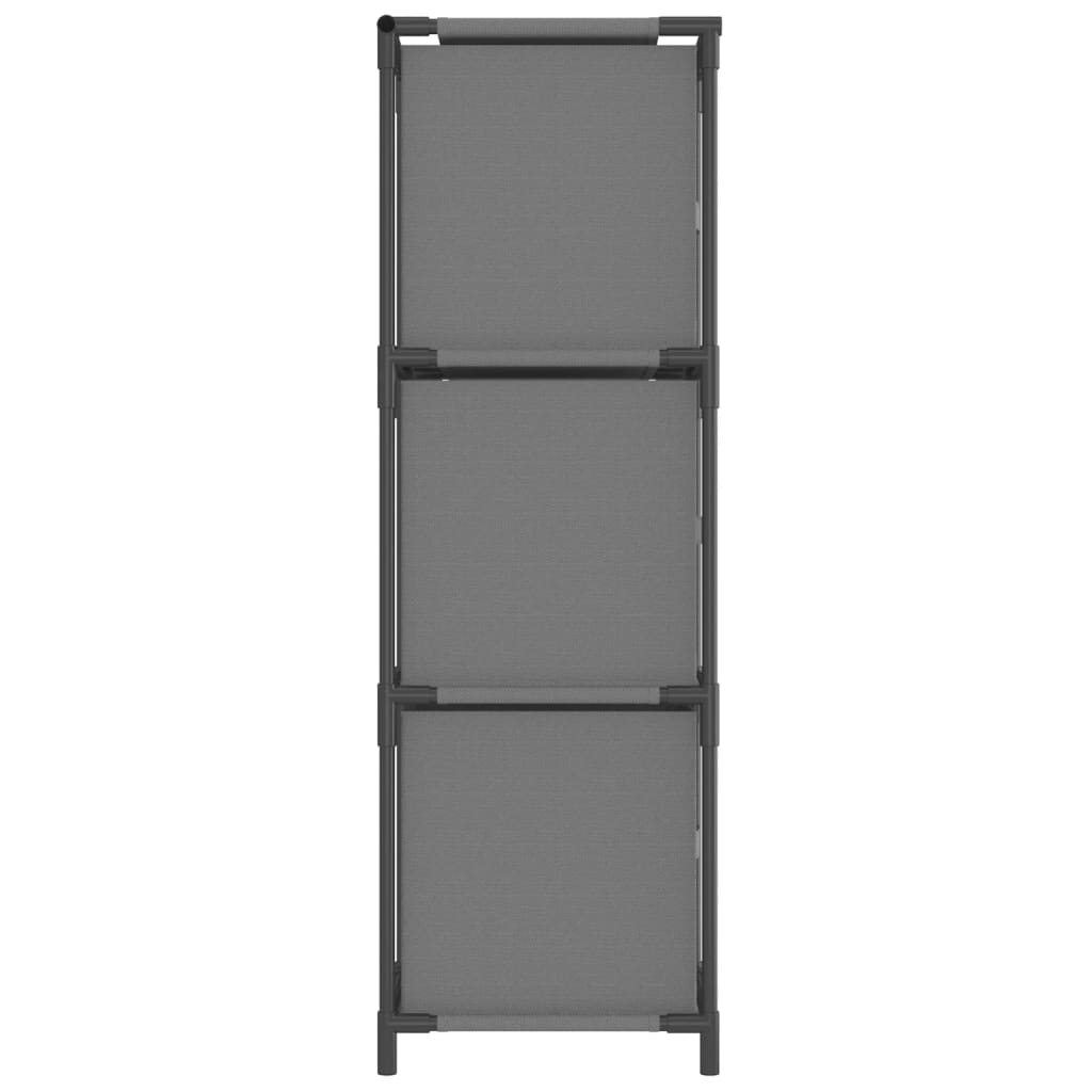 Lagerschrank mit 3 Stoff-Schubladen Grau 34x34x101 cm Stahl