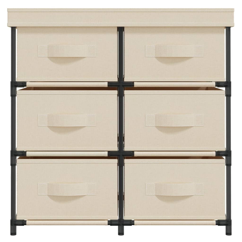 Lagerschrank mit 6 Schubladen 55×29×55 cm Creme Stahl