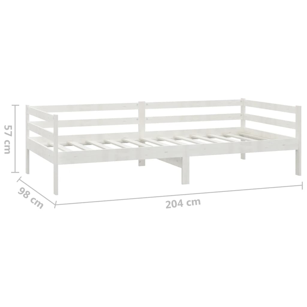 Daybed White Solid Pine 90x200 cm