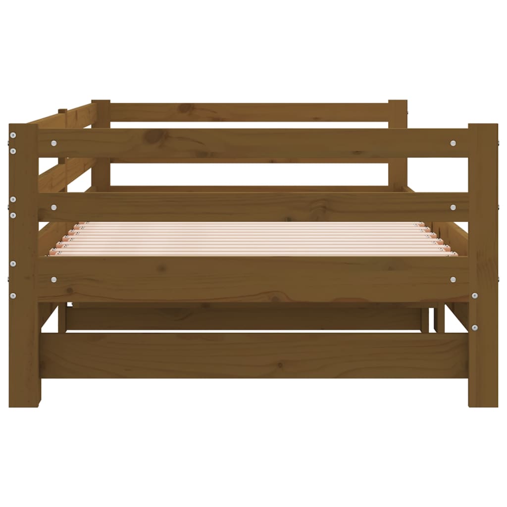 Daybed extendable honey brown solid pine wood 2x(90x200) cm