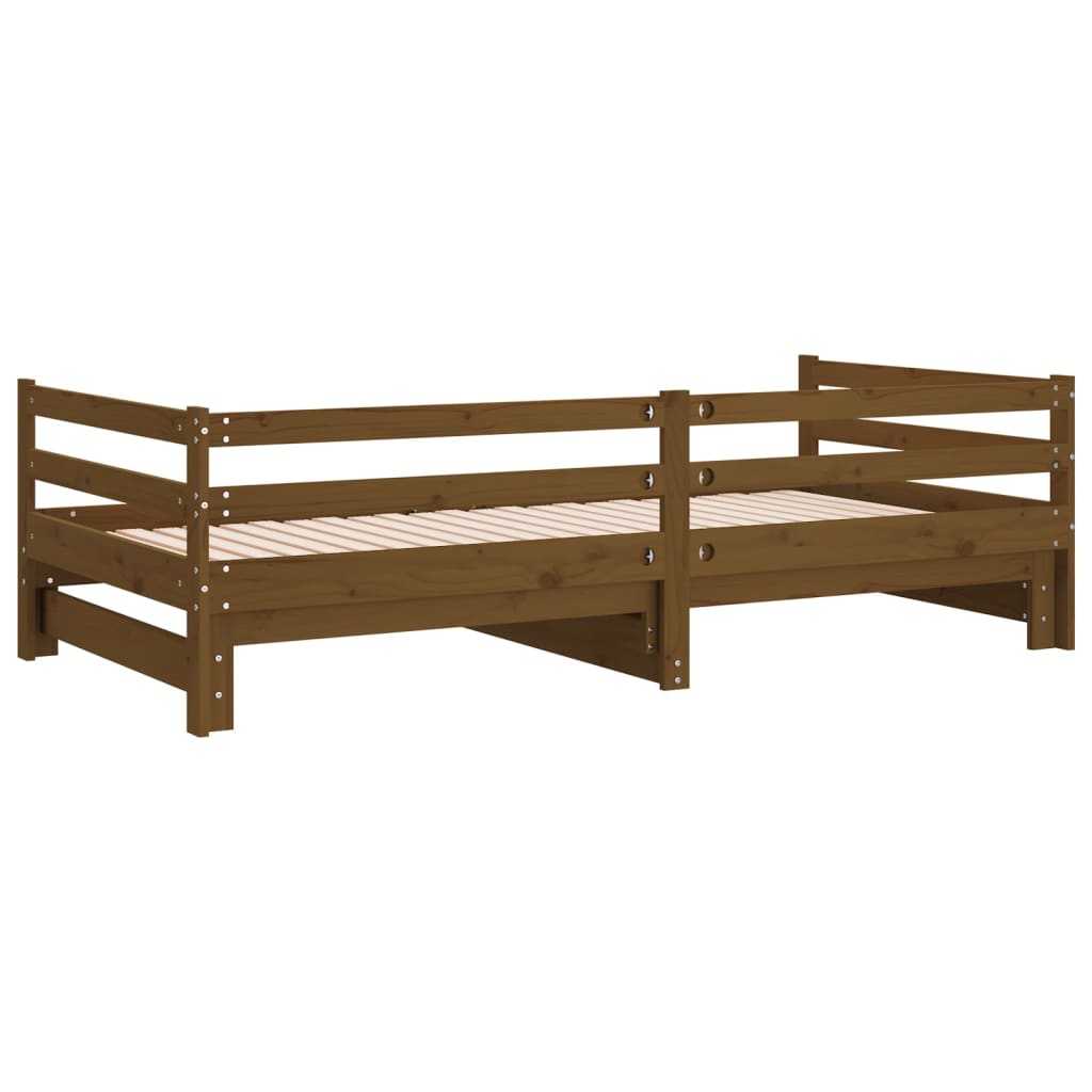 Daybed extendable honey brown solid pine wood 2x(90x200) cm