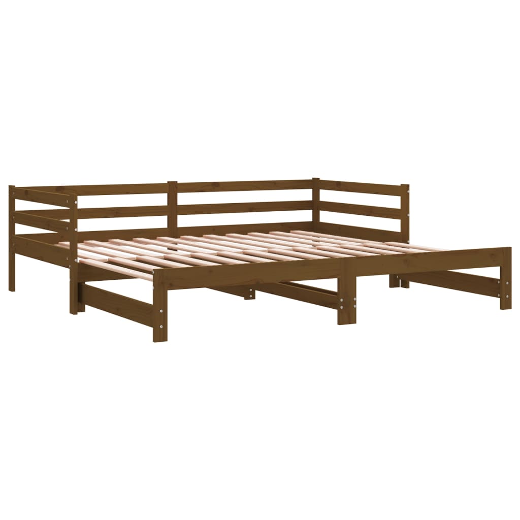 Daybed extendable honey brown solid pine wood 2x(90x200) cm