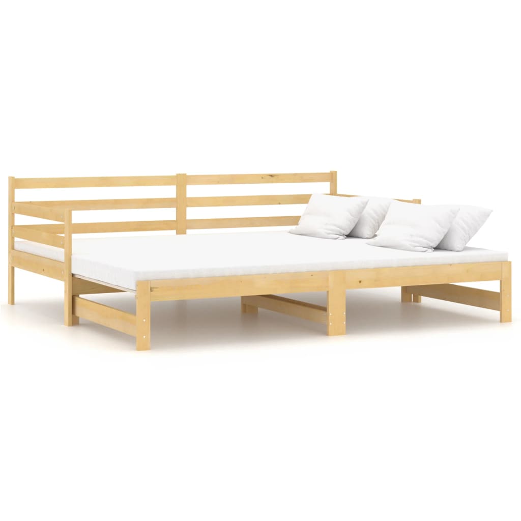 Daybed extendable solid pine wood 2x(90x200) cm