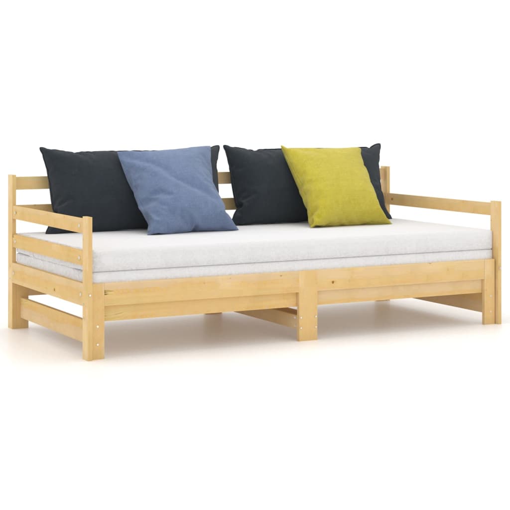 Daybed extendable solid pine wood 2x(90x200) cm