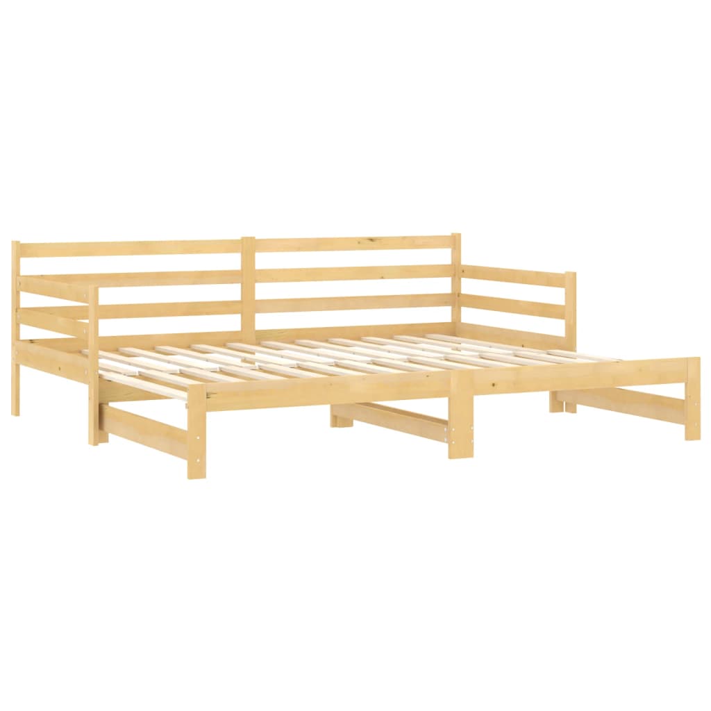 Daybed extendable solid pine wood 2x(90x200) cm