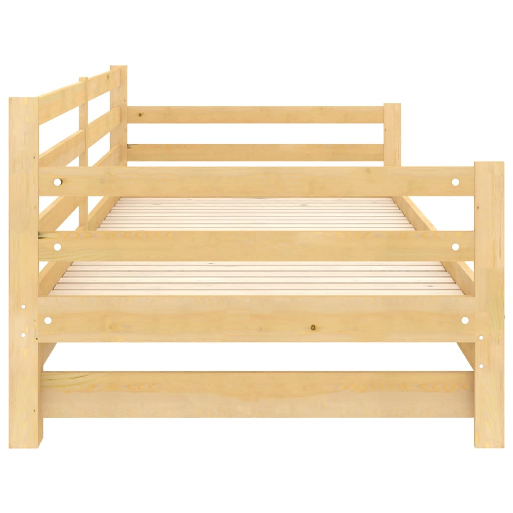 Daybed extendable solid pine wood 2x(90x200) cm