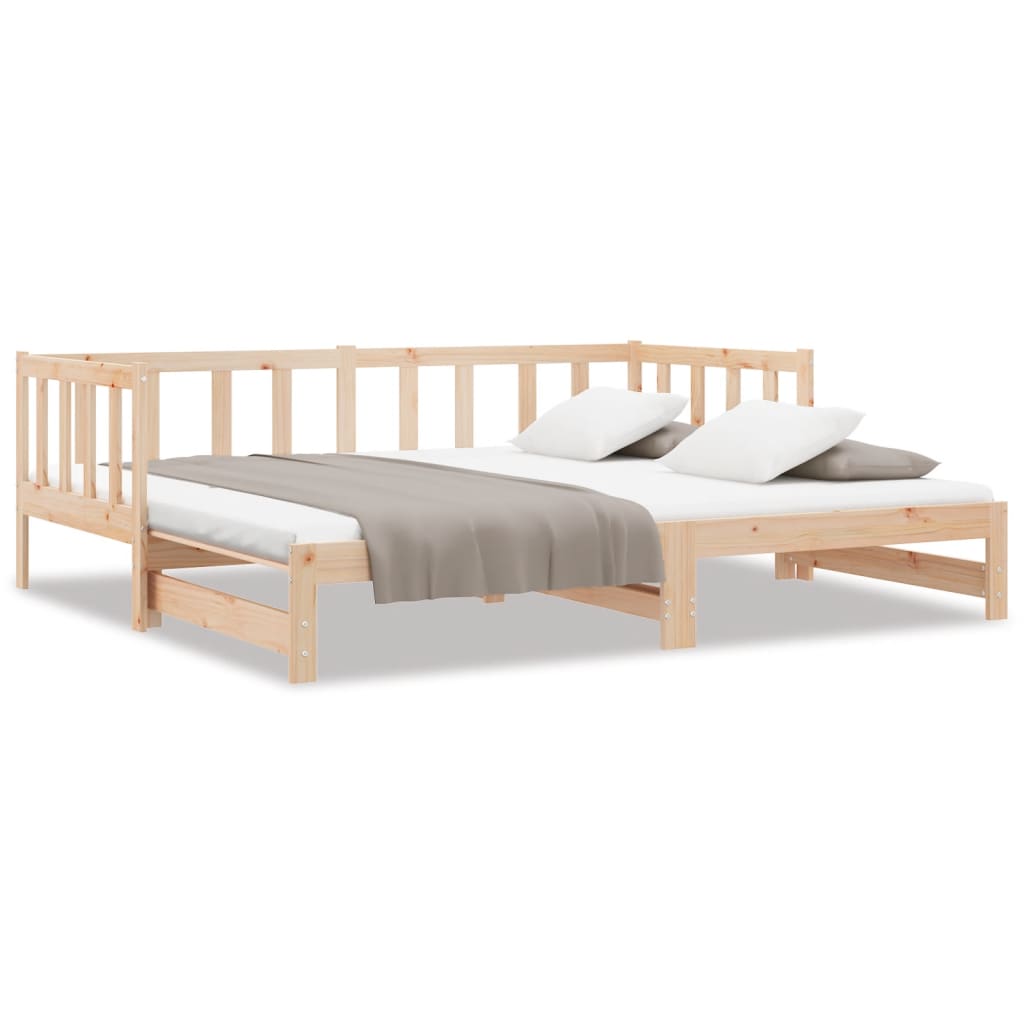 Daybed extendable solid pine wood 2x(90x200) cm