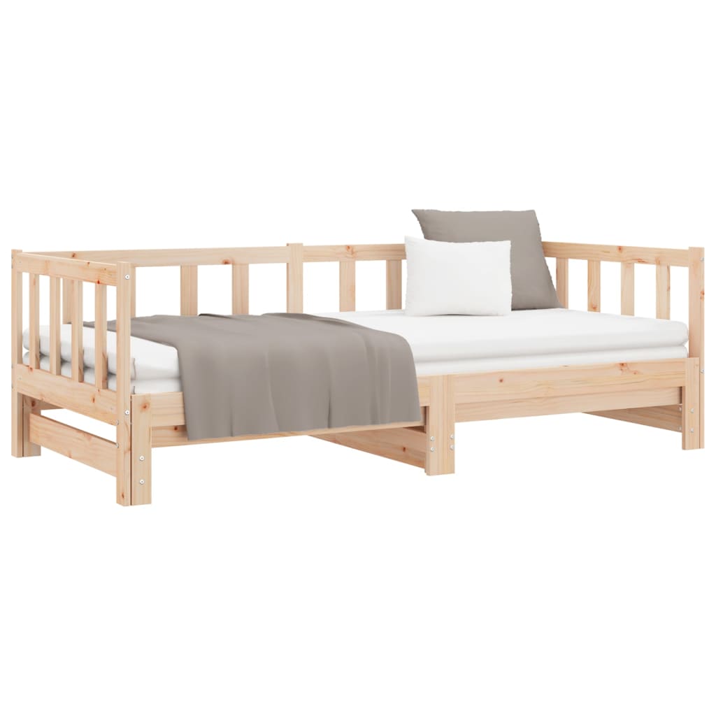 Daybed extendable solid pine wood 2x(90x200) cm