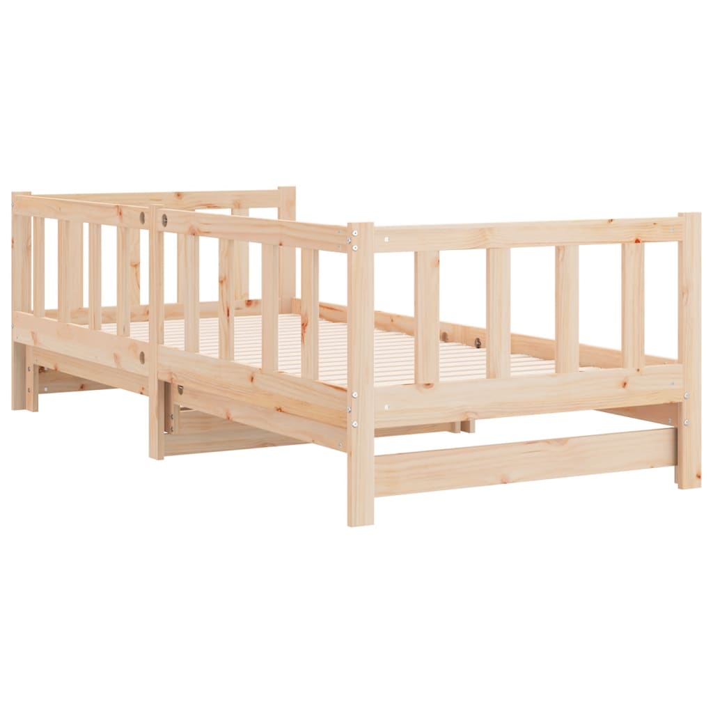 Daybed extendable solid pine wood 2x(90x200) cm