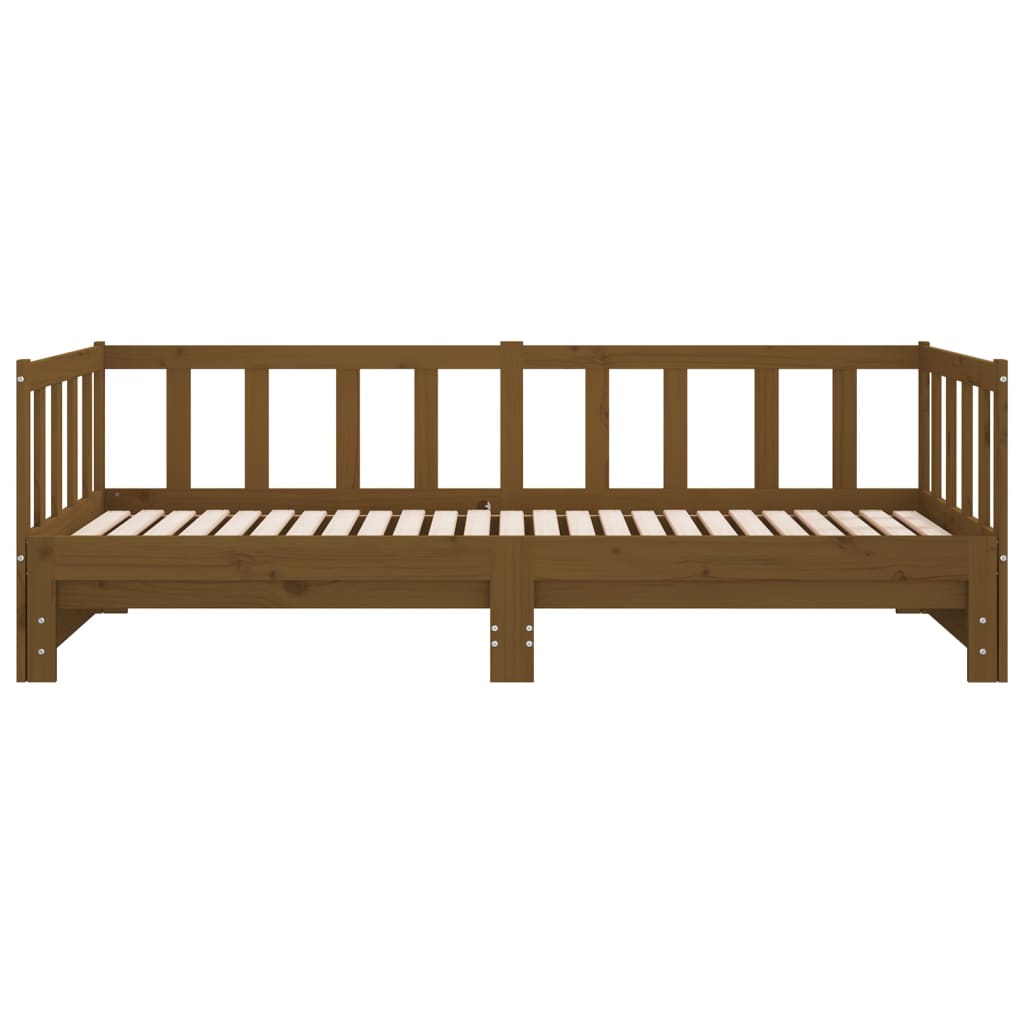 Daybed extendable honey brown pine solid wood 2x(90x200) cm