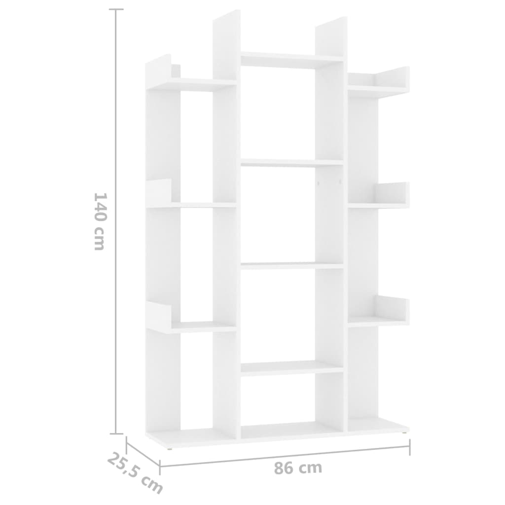 Bücherregal Weiß 86x25,5x140 cm Holzwerkstoff