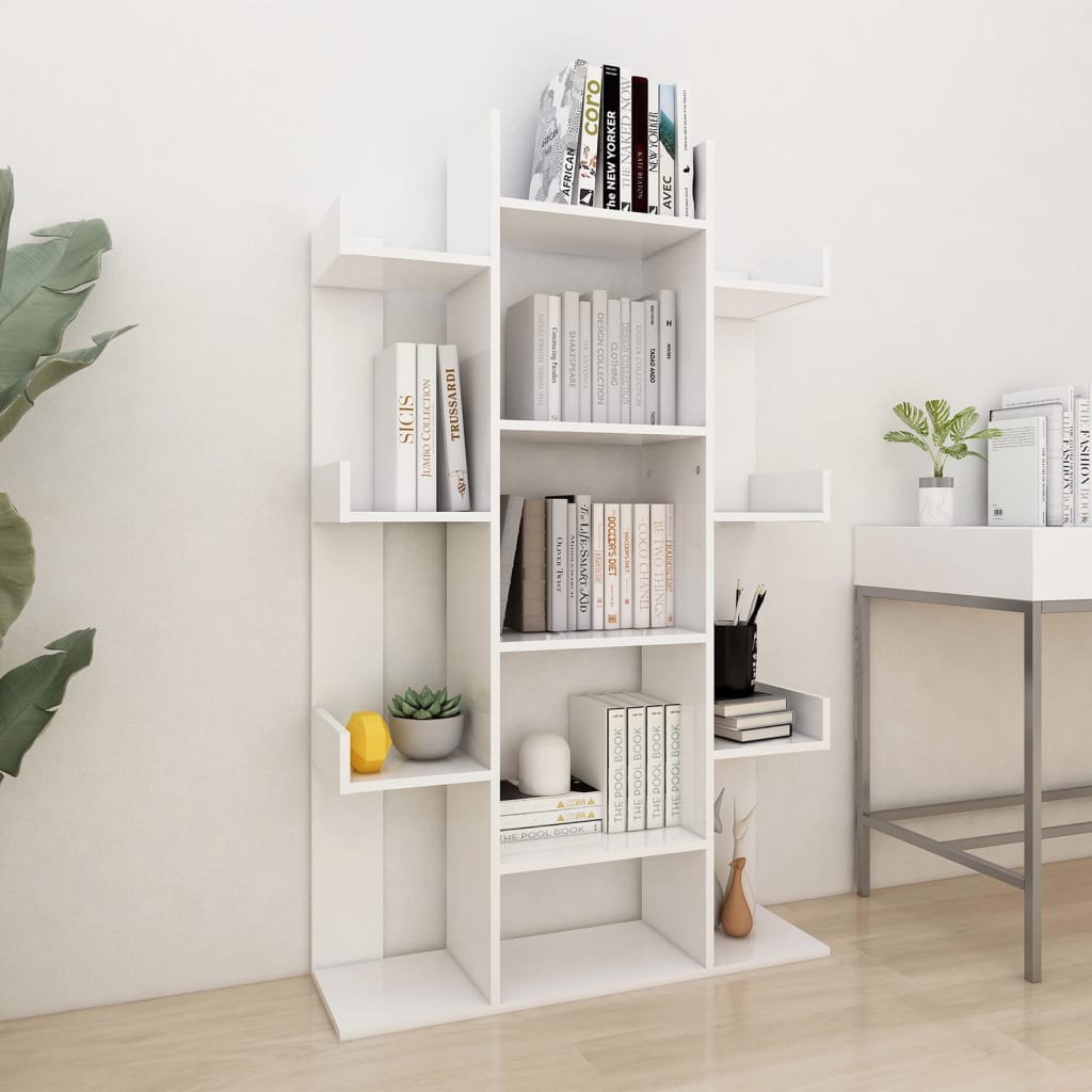 Bookshelf White 86x25.5x140 cm Wood Material