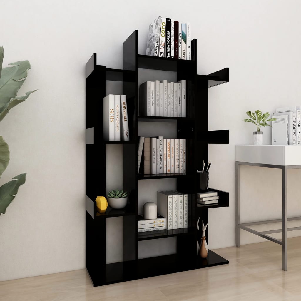 Bookshelf Black 86x25.5x140 cm Wood Material