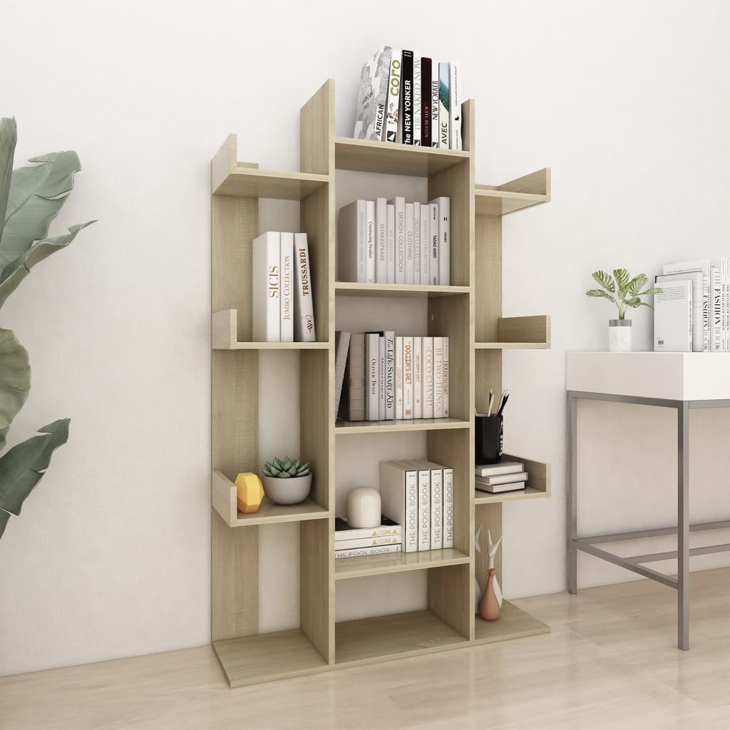 Bookshelf Sonoma Oak 86x25.5x140 cm Wood Material