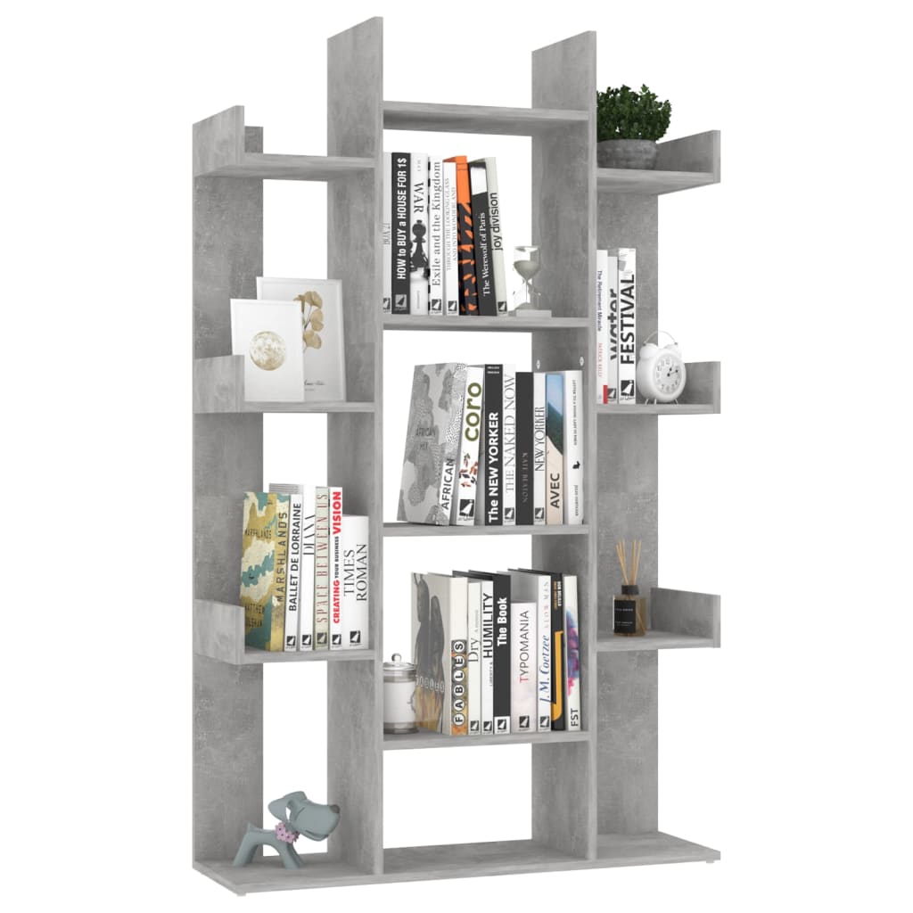 Bookshelf Concrete Grey 86x25.5x140 cm Wood Material