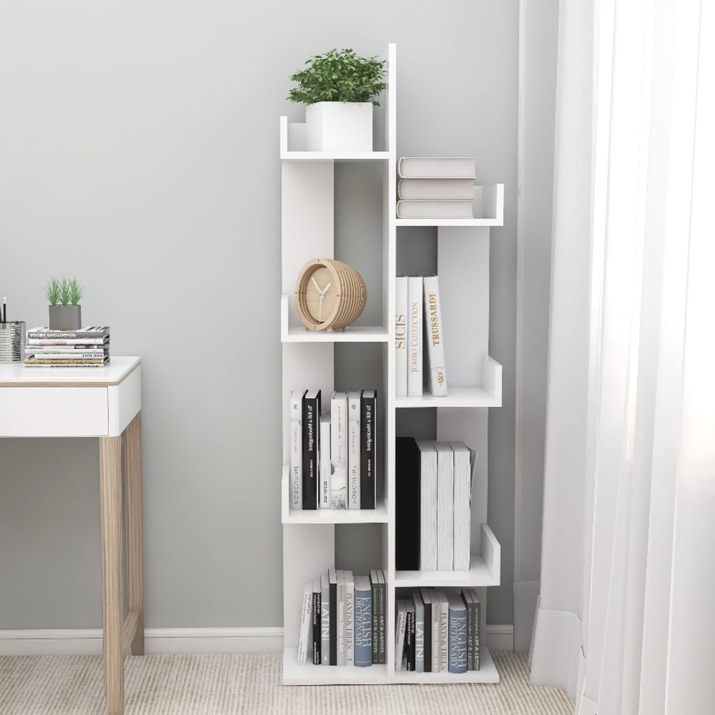 Bookshelf White 48x25.5x140 cm Wood Material