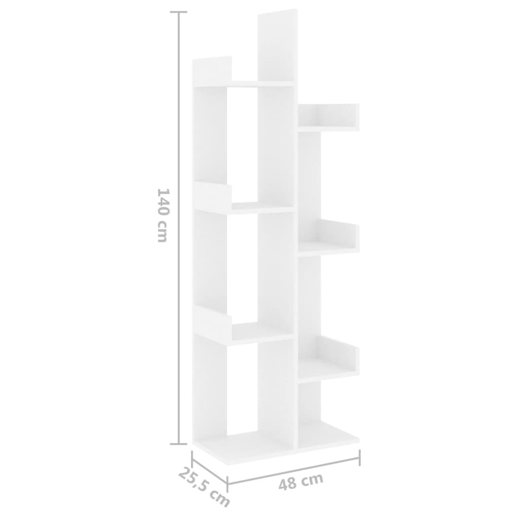 Bookshelf White 48x25.5x140 cm Wood Material