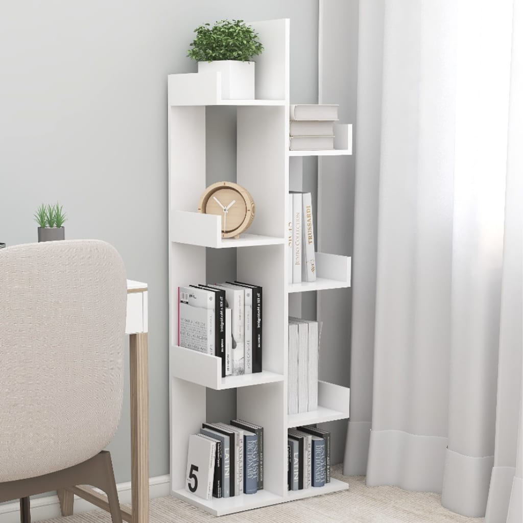 Bookshelf White 48x25.5x140 cm Wood Material