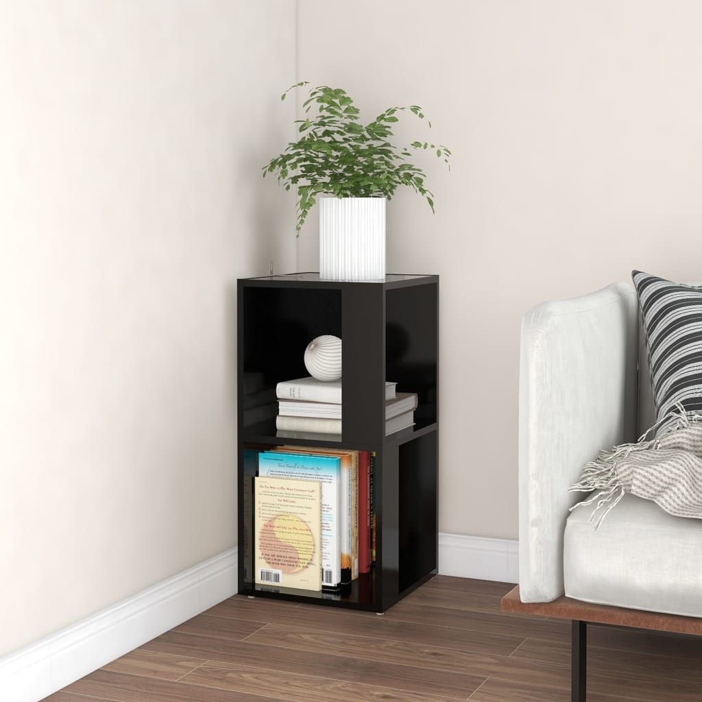 Corner Shelf Black 33x33x67 cm Wood Material