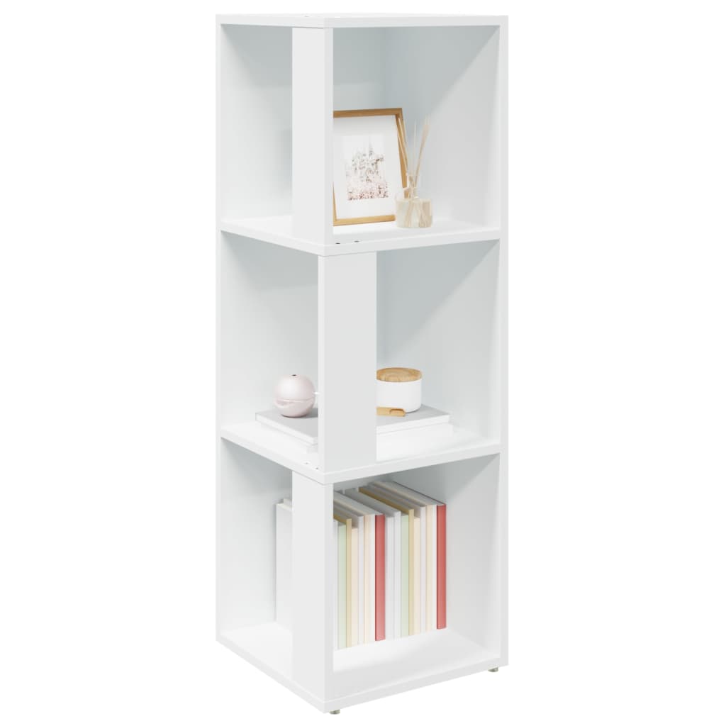 Corner Shelf White 33x33x100 cm Wood Material