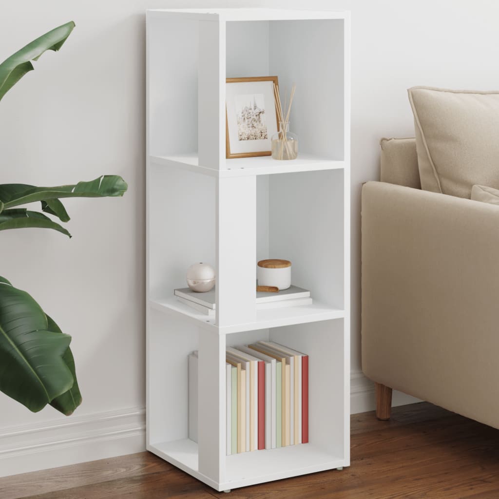 Corner Shelf White 33x33x100 cm Wood Material