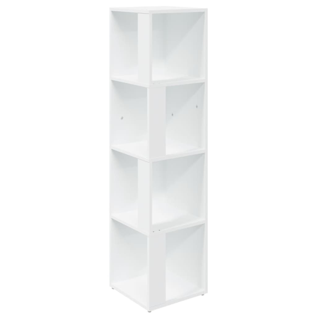 Corner Shelf White 33x33x132 cm Wood Material