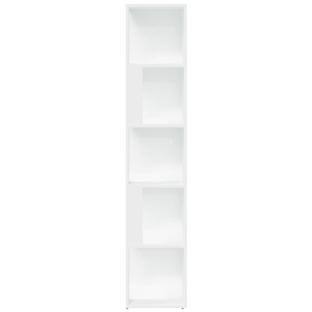 Corner Shelf White 33x33x164.5 cm Wood Material