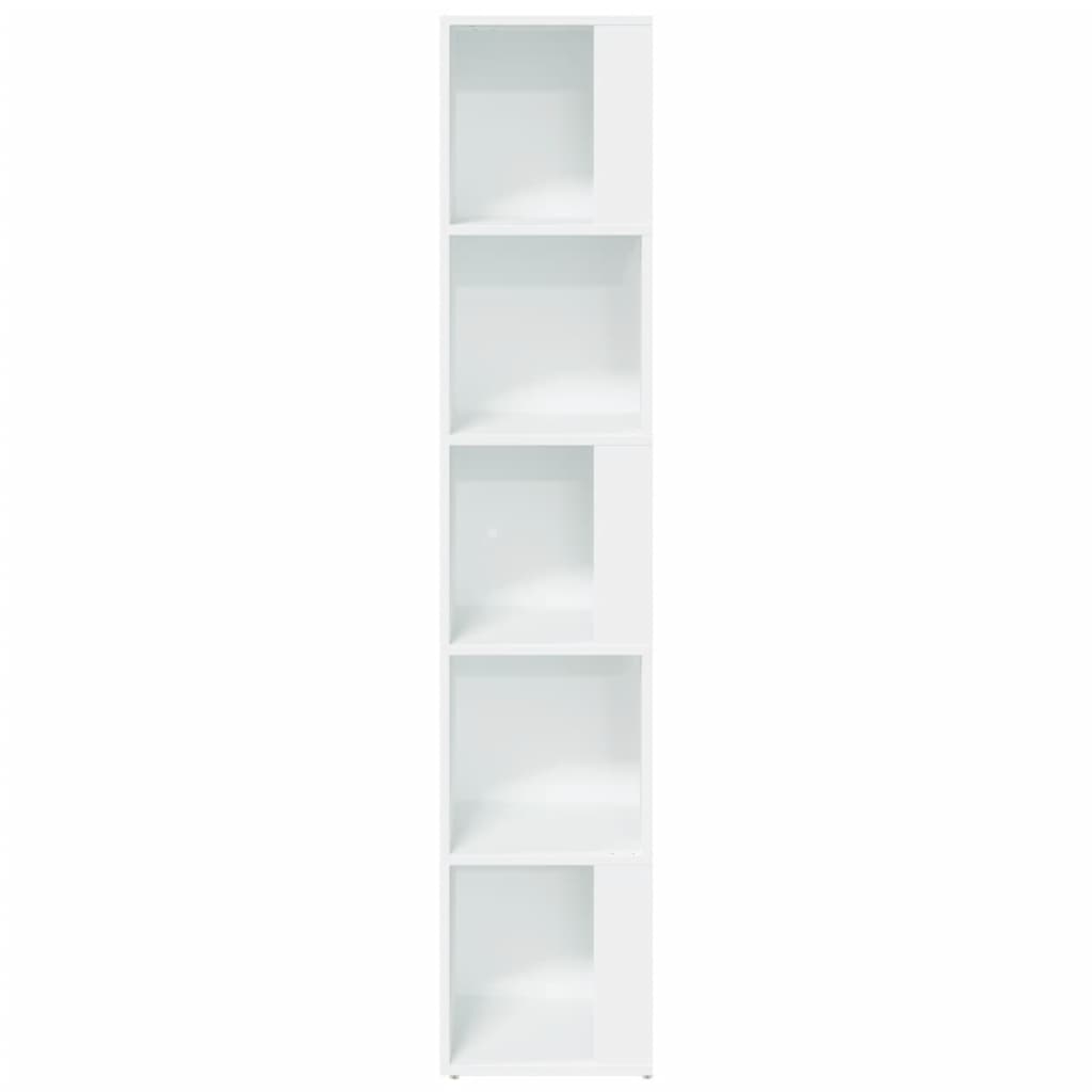 Corner Shelf White 33x33x164.5 cm Wood Material