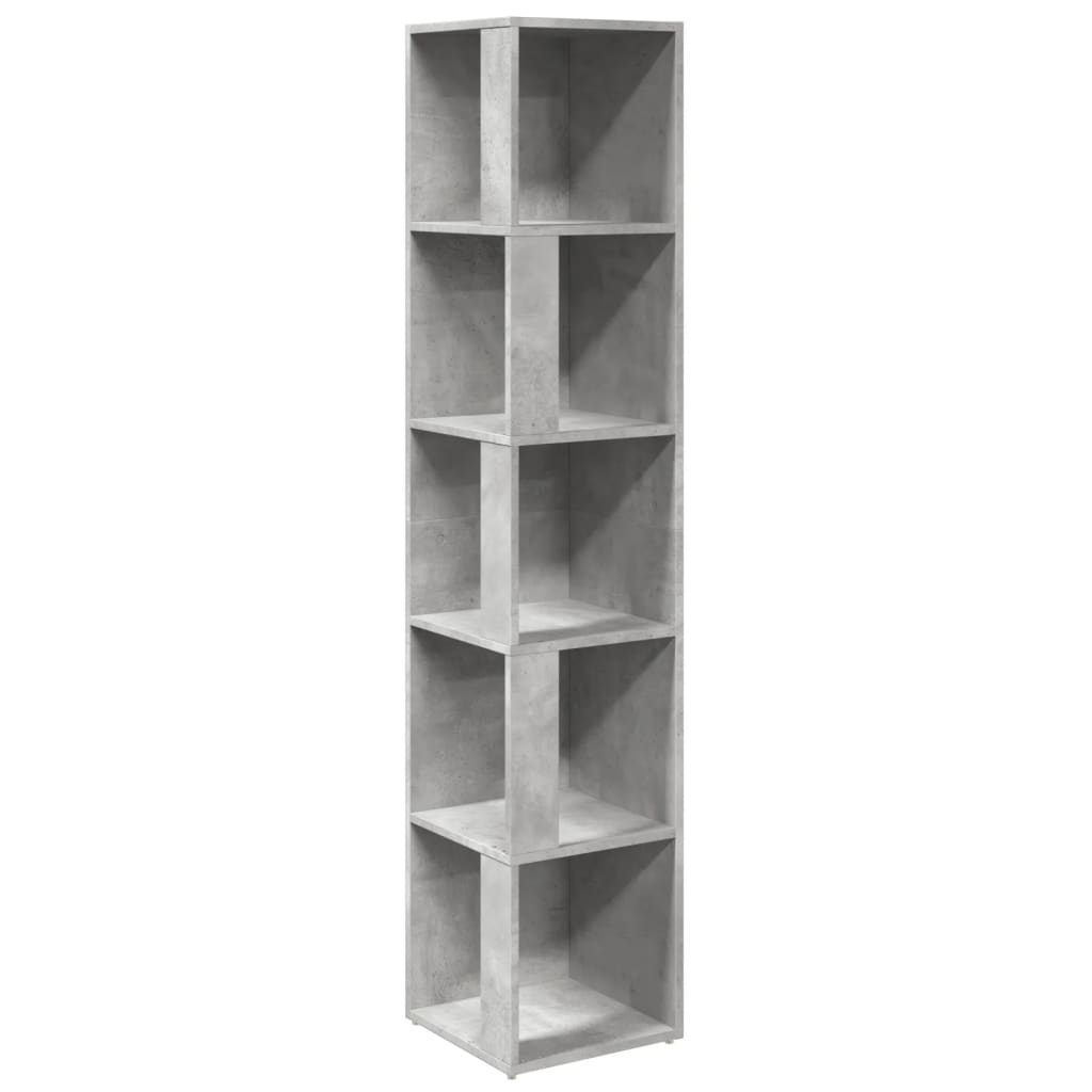 Corner shelf concrete grey 33x33x164.5 cm wood material