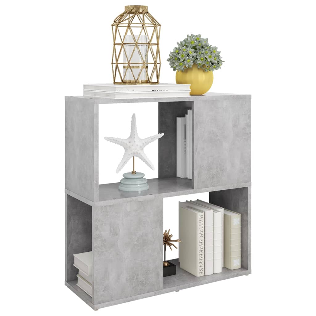 Bookshelf Concrete Grey 60x24x63 cm Wood Material