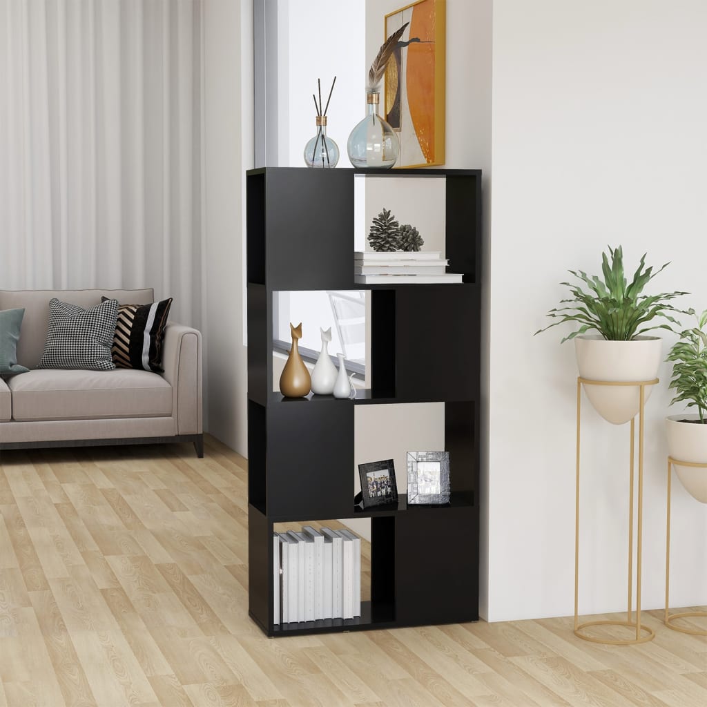 Bookcase Room Divider Grey 60x24x124.5 cm Wood Material