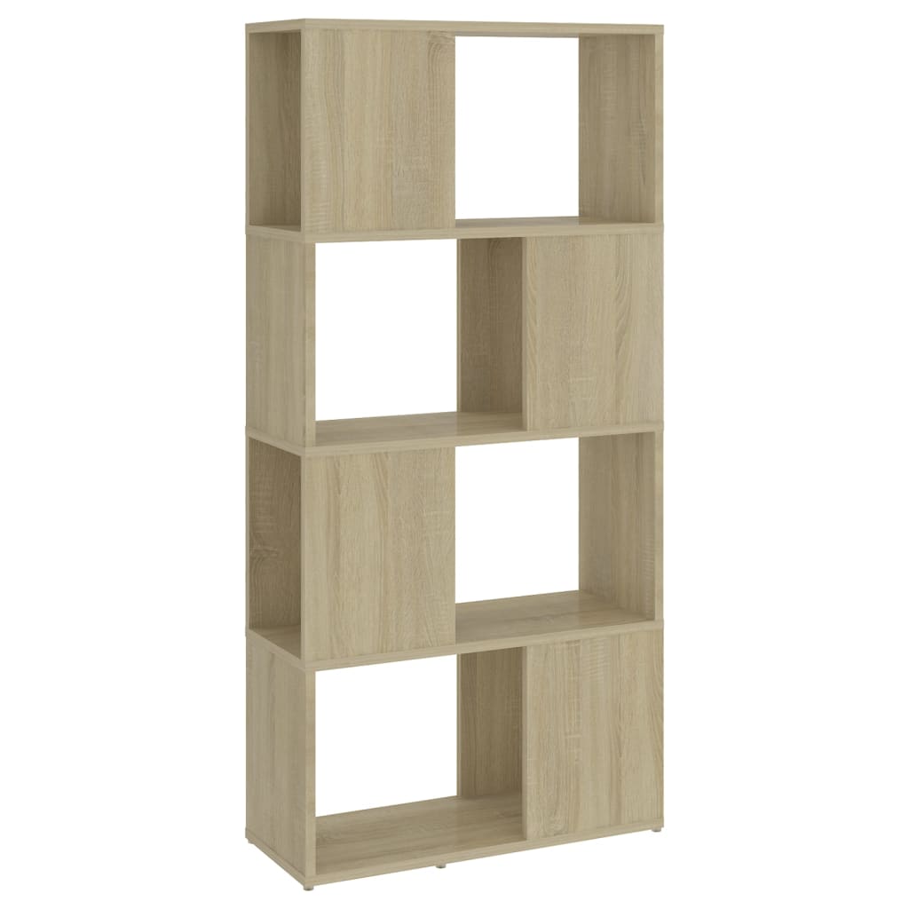 Bookshelf Room Divider Sonoma Oak 60x24x124.5cm Wood Material