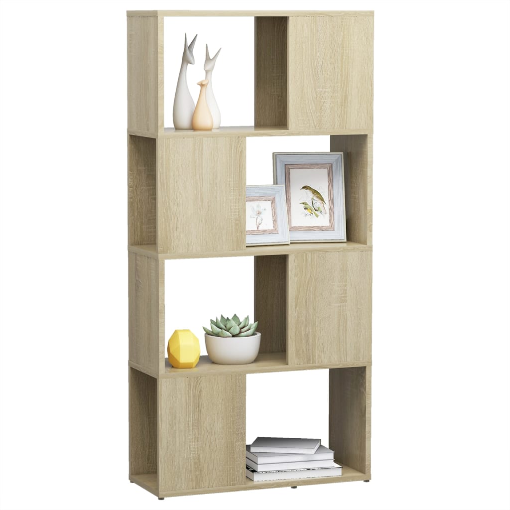 Bookshelf Room Divider Sonoma Oak 60x24x124.5cm Wood Material