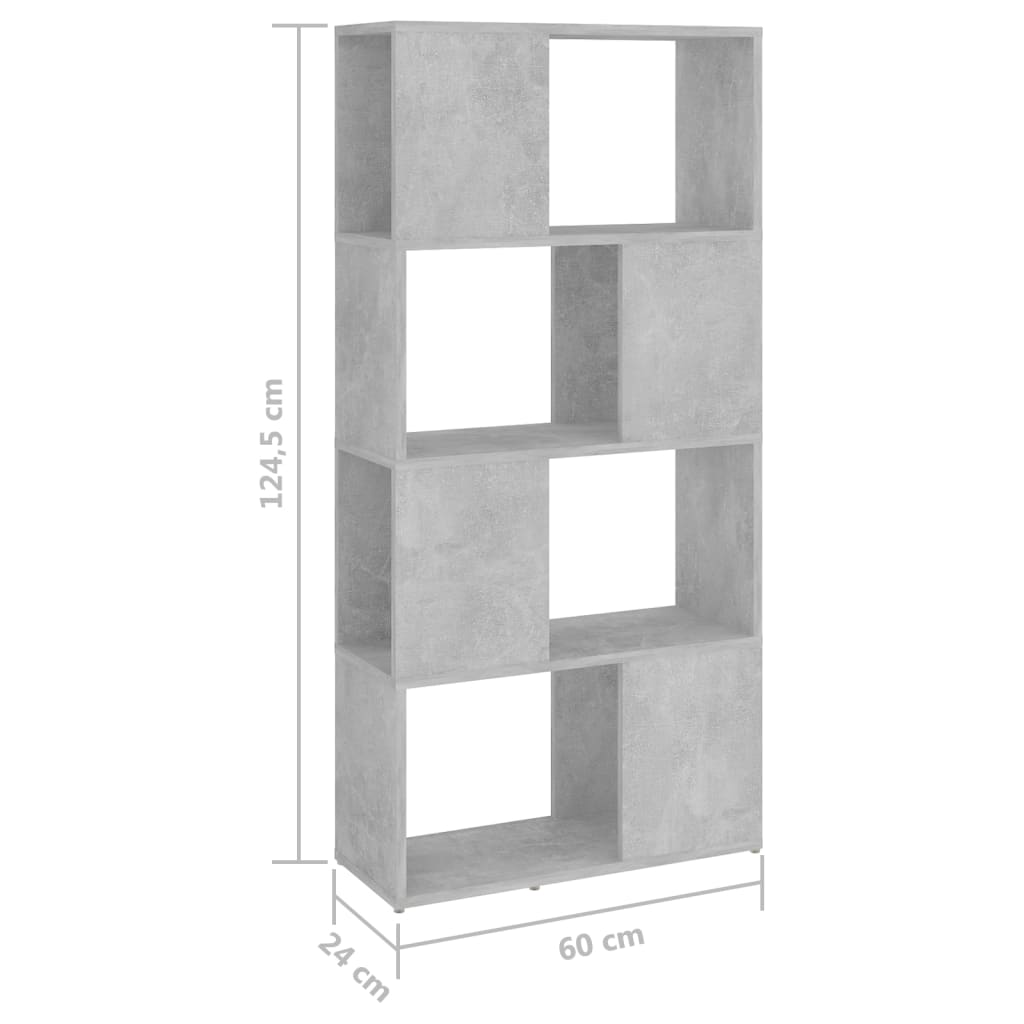 Bücherregal/Raumteiler Betongrau 60x24x124,5 cm