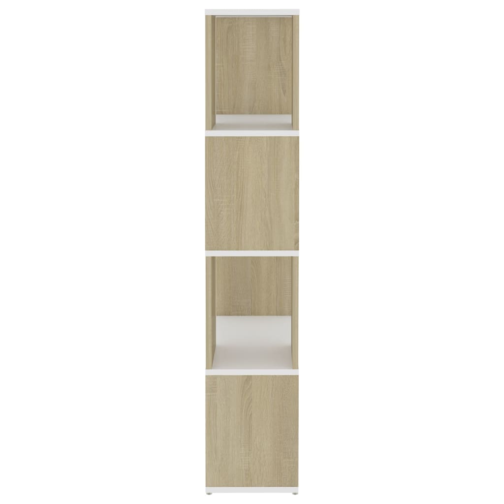 Bookcase Room Divider White Sonoma Oak 60x24x124.5 cm