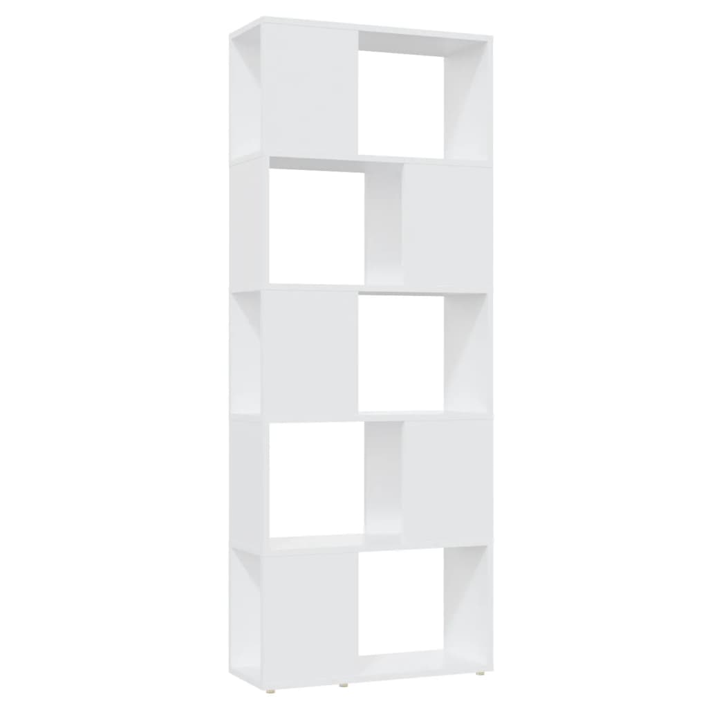 Bücherregal Raumteiler Weiß 60x24x155 Holzwerkstoff