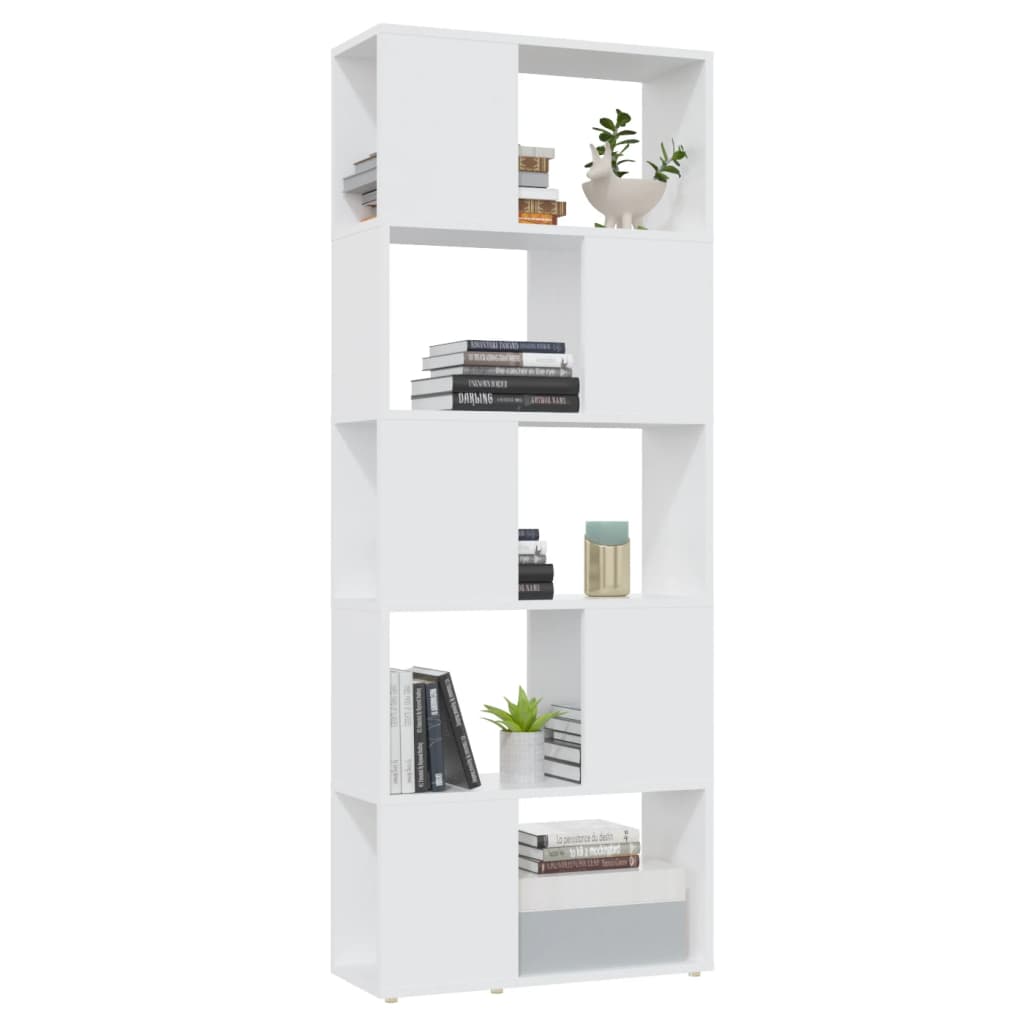 Bookcase Room Divider White 60x24x155 Wood Material