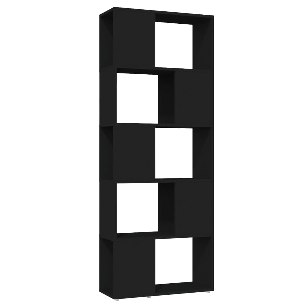 Bookcase Room Divider Black 60x24x155 cm Wood Material