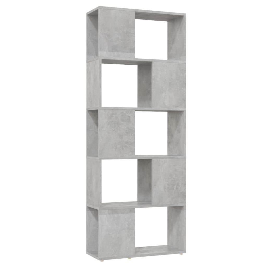 Bookcase Room Divider Concrete Grey 60x24x155 cm